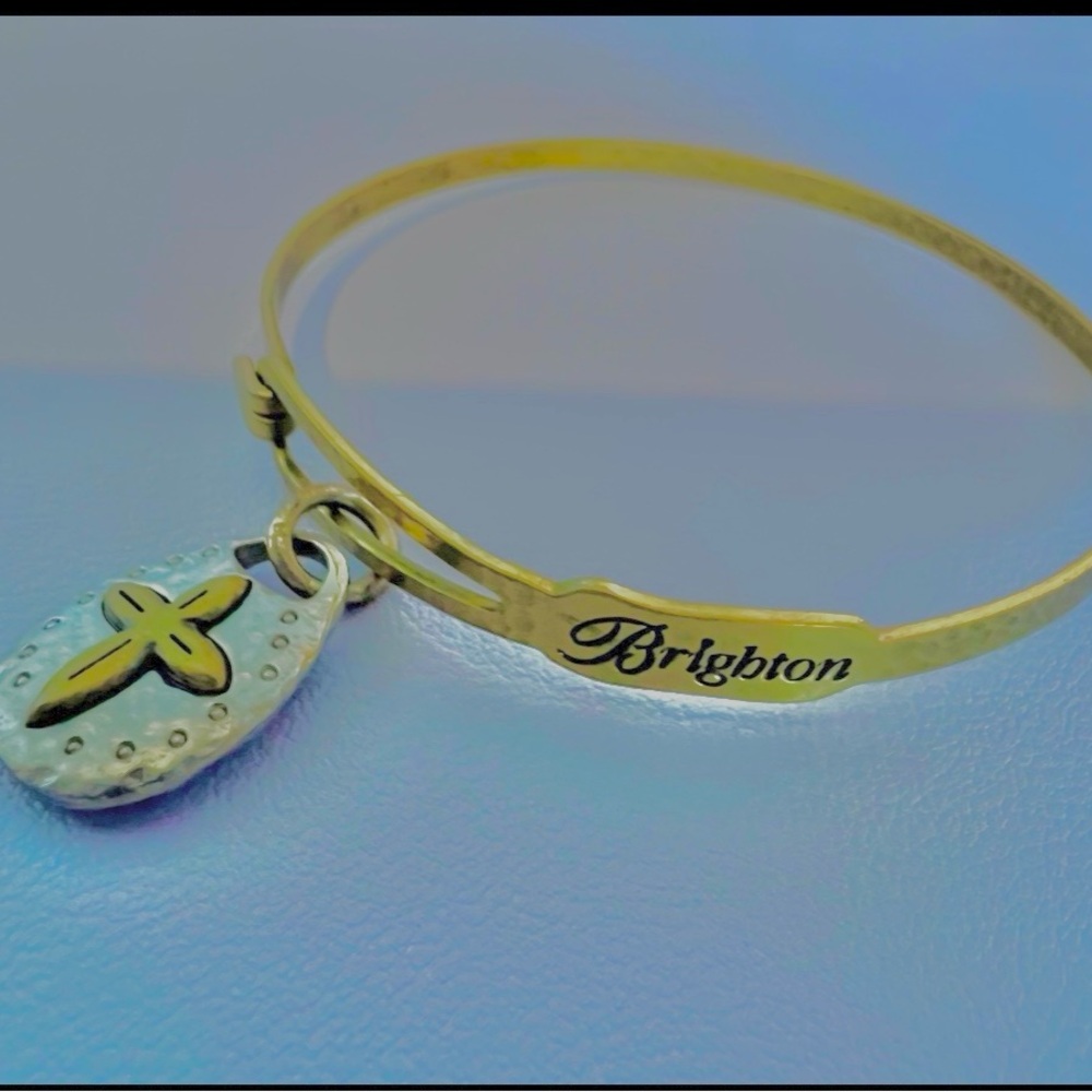 Brighton Gold Tone Bracelet with Cross Charm